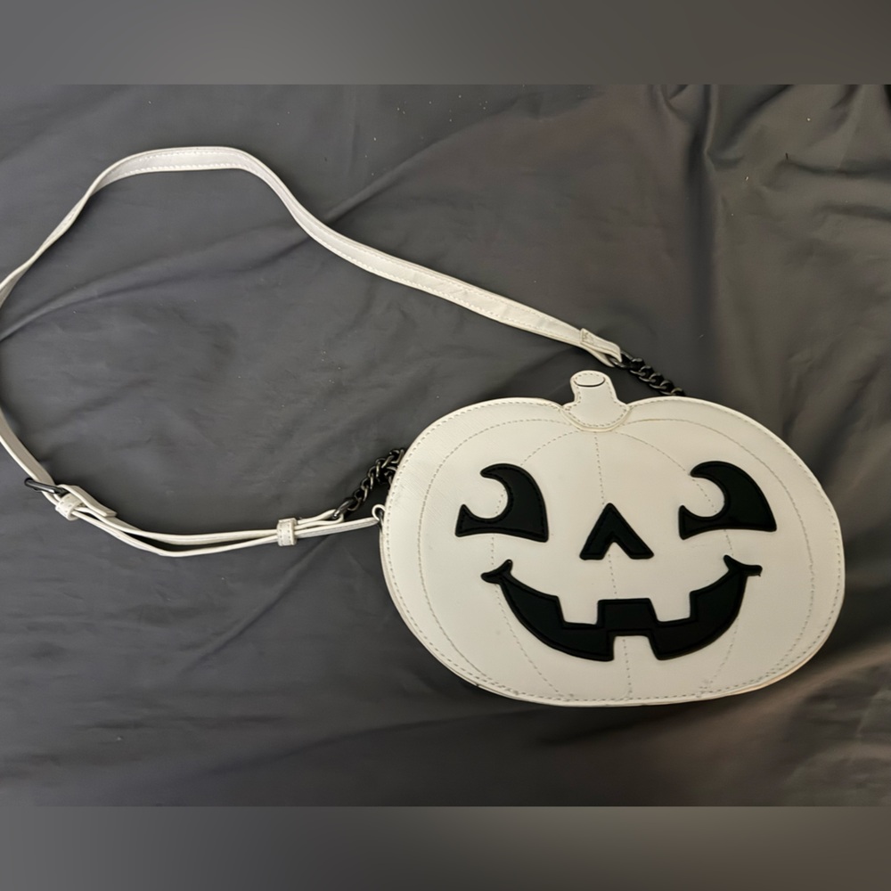 White and Black Pumpkin Crossbody Bag